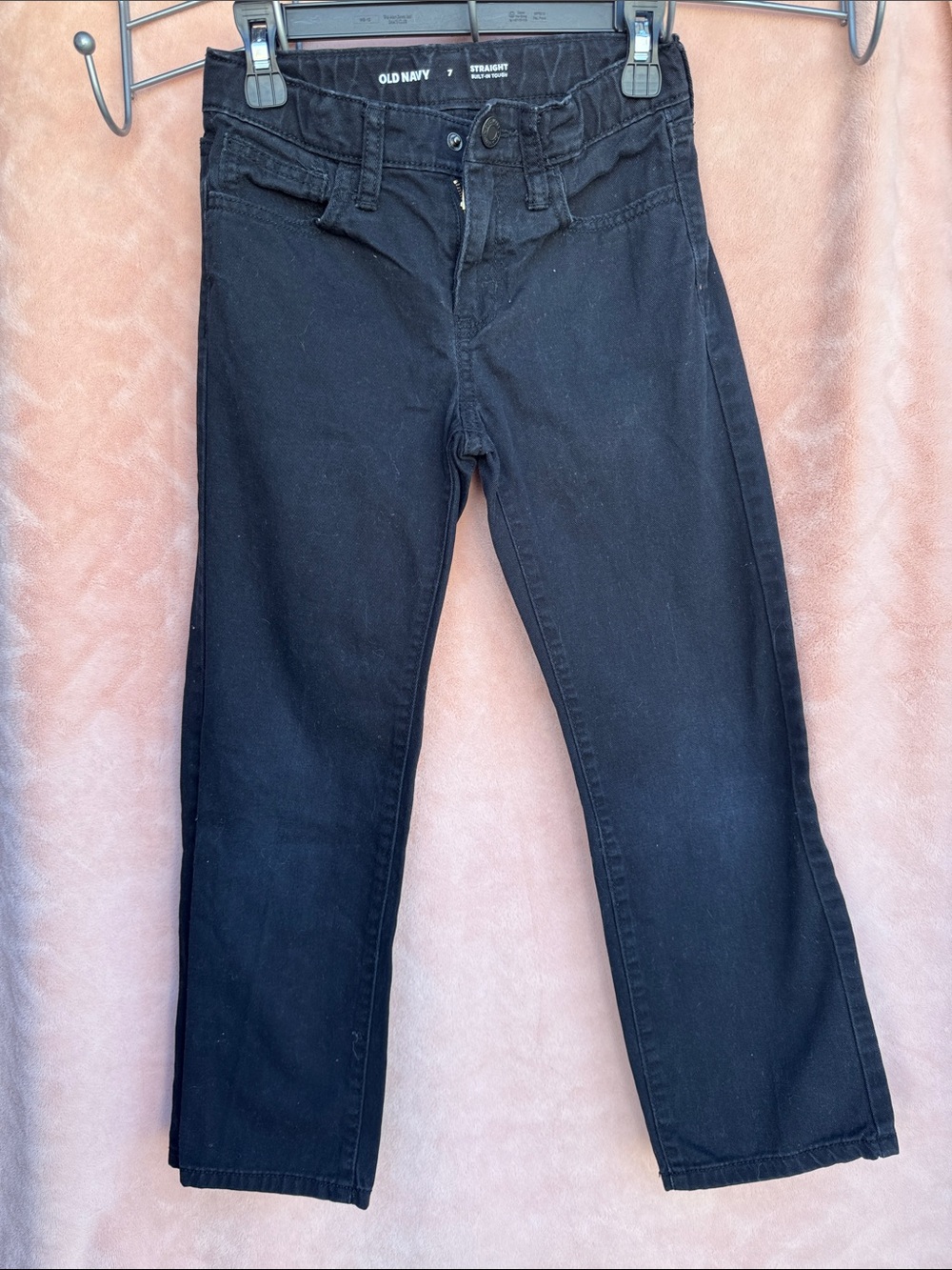 Girls Black Straight Leg Jean Like Pants Size 7